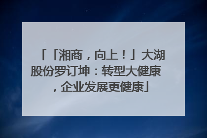 「湘商，向上！」大湖股份罗订坤：转型大健康，企业发展更健康