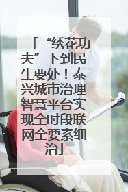 “绣花功夫”下到民生要处！泰兴城市治理智慧平台实现全时段联网全要素细治