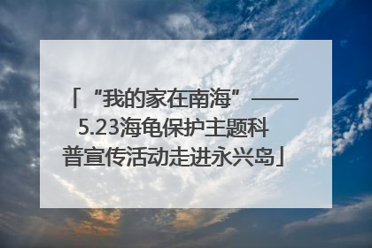“我的家在南海”——5.23海龟保护主题科普宣传活动走进永兴岛
