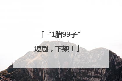 “1胎99子”短剧，下架！