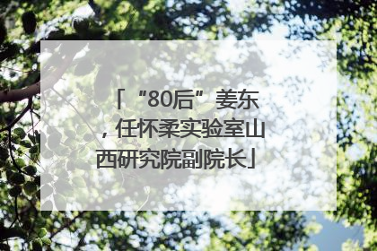 “80后”姜东，任怀柔实验室山西研究院副院长