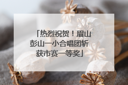 热烈祝贺！眉山彭山一小合唱团斩获市赛一等奖