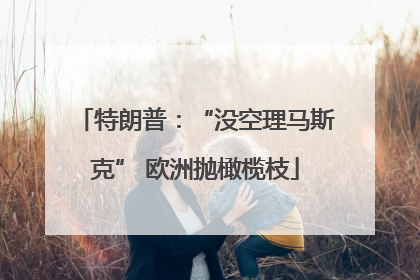 特朗普：“没空理马斯克” 欧洲抛橄榄枝