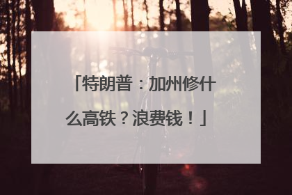 特朗普：加州修什么高铁？浪费钱！