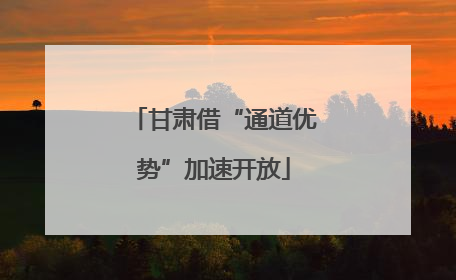 甘肃借“通道优势”加速开放