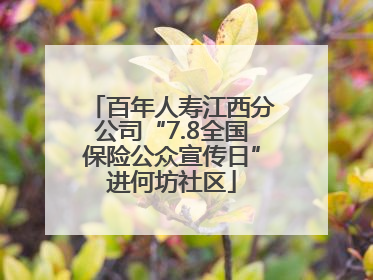 百年人寿江西分公司“7.8全国保险公众宣传日”进何坊社区