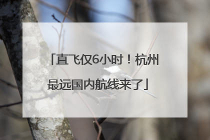 直飞仅6小时！杭州最远国内航线来了