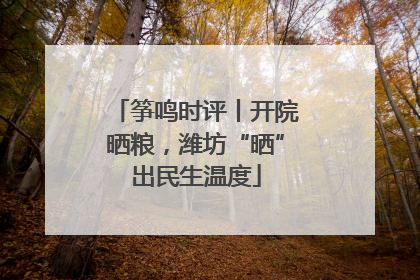 筝鸣时评丨开院晒粮，潍坊“晒”出民生温度