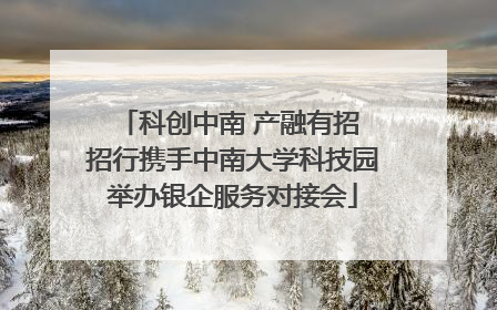 科创中南 产融有招 招行携手中南大学科技园举办银企服务对接会