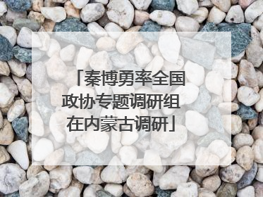 秦博勇率全国政协专题调研组在内蒙古调研