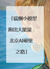 端侧小模型跑出大能量：北京AI破壁之路