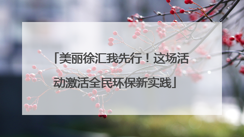美丽徐汇我先行！这场活动激活全民环保新实践