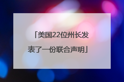 美国22位州长发表了一份联合声明