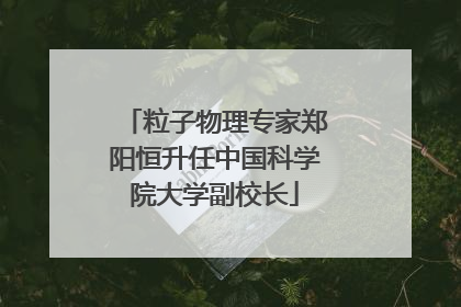 粒子物理专家郑阳恒升任中国科学院大学副校长