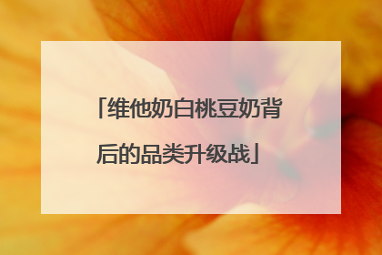 维他奶白桃豆奶背后的品类升级战
