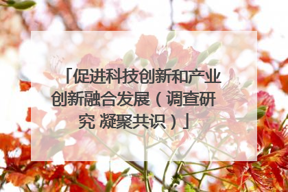 促进科技创新和产业创新融合发展（调查研究 凝聚共识）