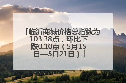 临沂商城价格总指数为103.38点，环比下跌0.10点（5月15日—5月21日）