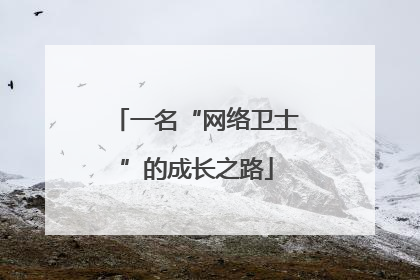 一名“网络卫士”的成长之路