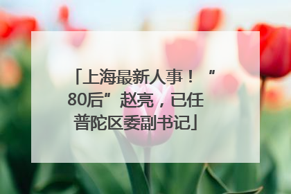 上海最新人事！“80后”赵亮，已任普陀区委副书记