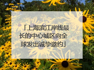 上海滨江岸线最长的中心城区向全球发出诚挚邀约