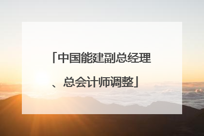 中国能建副总经理、总会计师调整