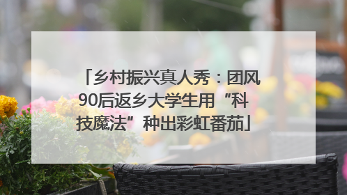 乡村振兴真人秀：团风90后返乡大学生用“科技魔法”种出彩虹番茄
