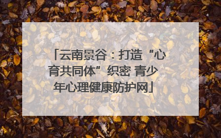 云南景谷：打造“心育共同体”织密 青少年心理健康防护网