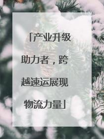 产业升级助力者，跨越速运展现物流力量
