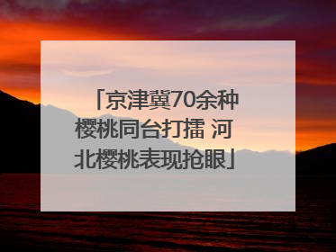 京津冀70余种樱桃同台打擂 河北樱桃表现抢眼