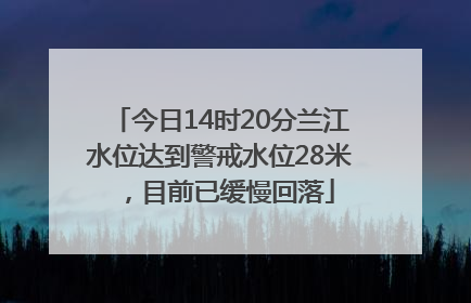 今日14时20分兰江水位达到警戒水位28米，目前已缓慢回落