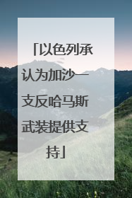 以色列承认为加沙一支反哈马斯武装提供支持