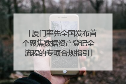 厦门率先全国发布首个聚焦数据资产登记全流程的专项合规指引
