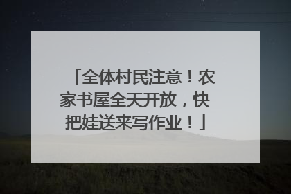 全体村民注意！农家书屋全天开放，快把娃送来写作业！