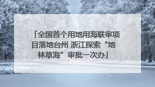 全国首个用地用海联审项目落地台州 浙江探索“地林草海”审批一次办