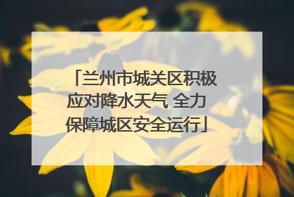 兰州市城关区积极应对降水天气 全力保障城区安全运行