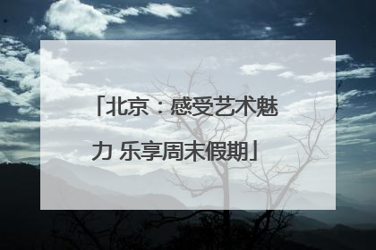 北京：感受艺术魅力 乐享周末假期