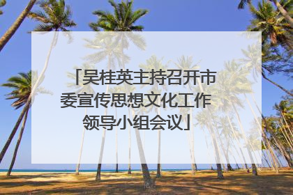 吴桂英主持召开市委宣传思想文化工作领导小组会议