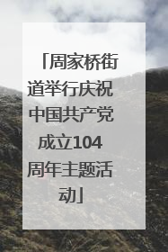 周家桥街道举行庆祝中国共产党成立104周年主题活动