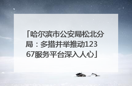 哈尔滨市公安局松北分局：多措并举推动12367服务平台深入人心