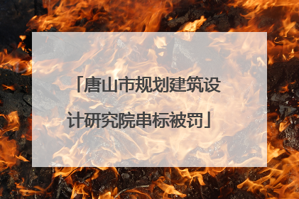 唐山市规划建筑设计研究院串标被罚