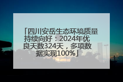 四川安岳生态环境质量持续向好：2024年优良天数324天，多项数据实现100%