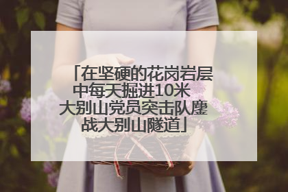 在坚硬的花岗岩层中每天掘进10米 大别山党员突击队鏖战大别山隧道