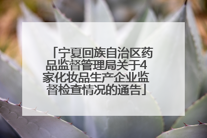 宁夏回族自治区药品监督管理局关于4家化妆品生产企业监督检查情况的通告