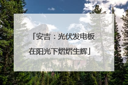 安吉：光伏发电板在阳光下熠熠生辉