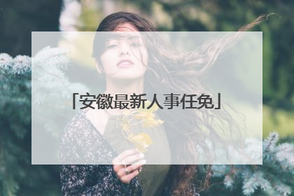 安徽最新人事任免