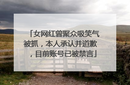 女网红曾聚众吸笑气被抓，本人承认并道歉，目前账号已被禁言