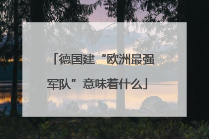 德国建“欧洲最强军队”意味着什么