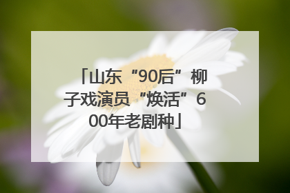 山东“90后”柳子戏演员“焕活”600年老剧种