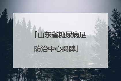 山东省糖尿病足防治中心揭牌