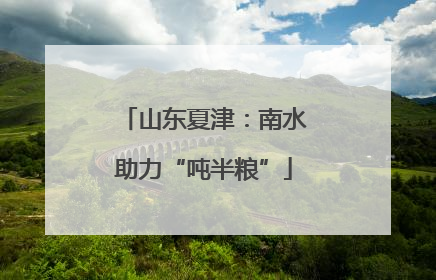 山东夏津：南水助力“吨半粮”